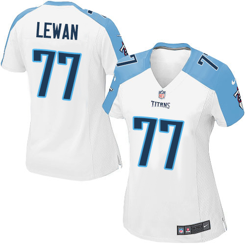 Women's Elite Taylor Lewan Nike Jersey White Road - #77 NFL Tennessee Titans